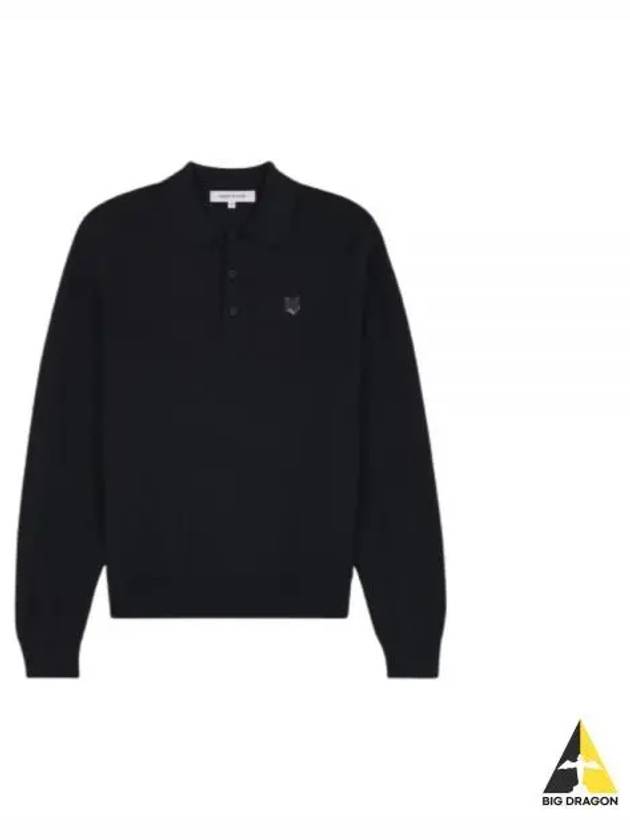 Maison Kitsune Bold Fox Head Patch Knitted Polo Shirt MM00211KT1036 P199 - MAISON KITSUNE - BALAAN 2