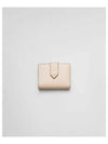 Small Leather Half Wallet Travertine Stone - PRADA - BALAAN 2