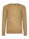 Embroid Logo Cable Knit Top Camel Melange - POLO RALPH LAUREN - BALAAN 3