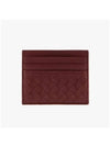 Intrecciato Weaving Card Wallet Wine - BOTTEGA VENETA - BALAAN 5