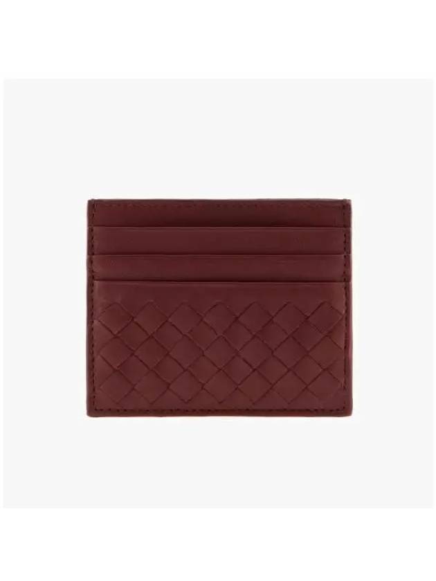 Intrecciato Weaving Card Wallet Wine - BOTTEGA VENETA - BALAAN 5