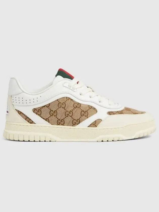 Men's Reweb Original GG Canvas Low Top Sneakers Beige White - GUCCI - BALAAN 2