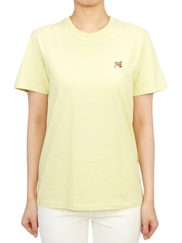 Fox Head Patch Regular Short Sleeve T-Shirt Chalk Yellow - MAISON KITSUNE - BALAAN 2