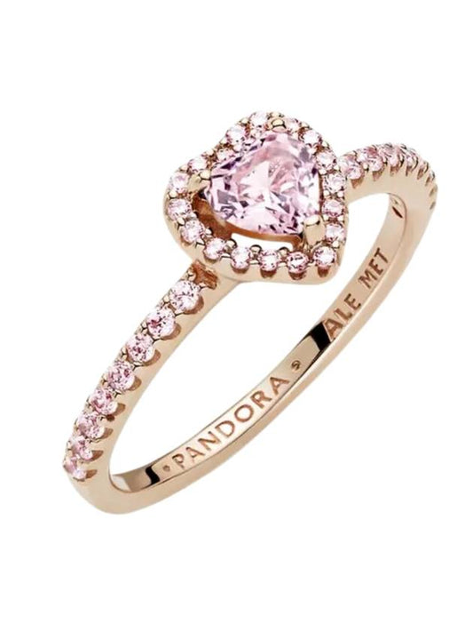 Sparkling Three Dimensional Heart Ring Rose Gold - PANDORA - BALAAN 1