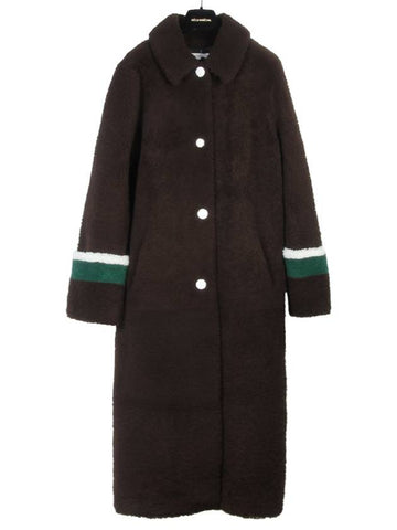 Ines Marechal long shearling coat DIDEROT MARRON INC003br - INES & MARECHAL - BALAAN 1