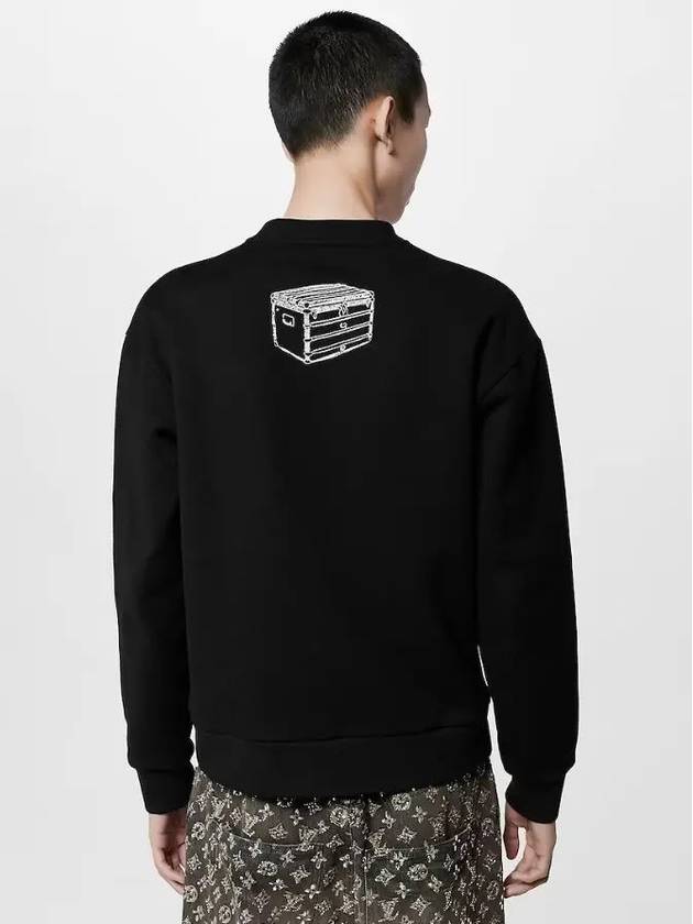 Embroidered Cotton Sweatshirt Black - LOUIS VUITTON - BALAAN 8