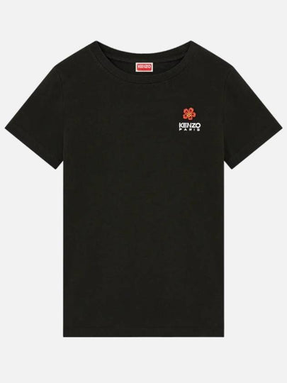 Boke Flower Logo Embroidery Short Sleeve T Shirt Black - KENZO - BALAAN 2