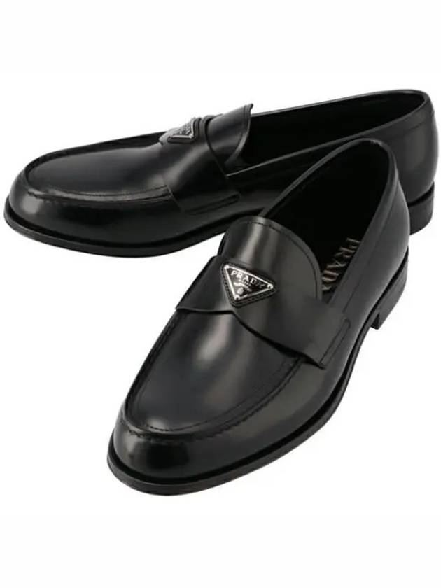 Brushed Leather Loafers Black - PRADA - BALAAN 2