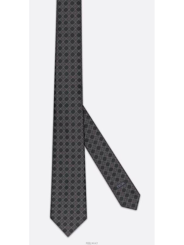 Cannage Silk Tie Black - DIOR - BALAAN 3