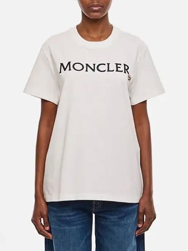 Lettering embroidery logo short sleeve t shirt white 8C00006 829HP 037 - MONCLER - BALAAN 2