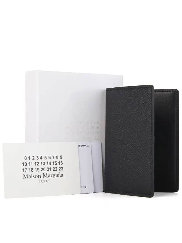 Stitched Bi-Fold Leather Card Wallet Black - MAISON MARGIELA - BALAAN 4