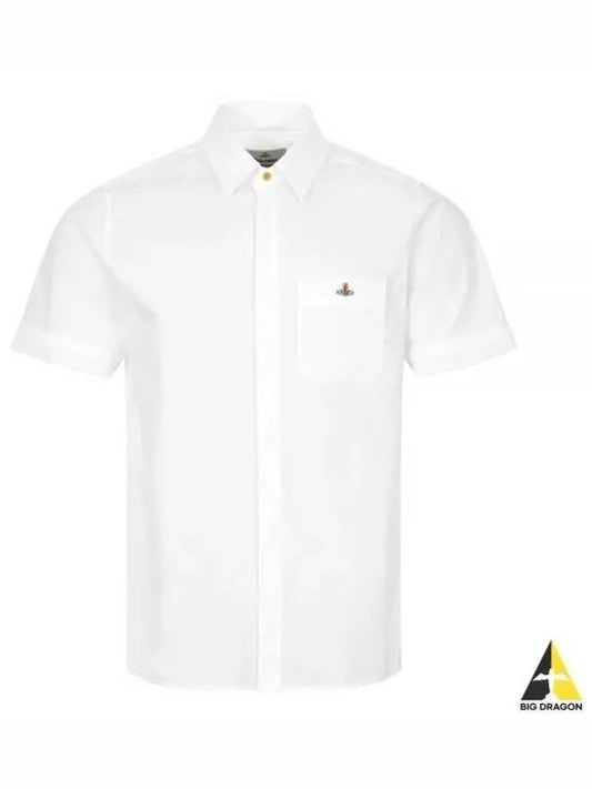 Men's Logo Classic Short Sleeve Shirt White - VIVIENNE WESTWOOD - BALAAN 2