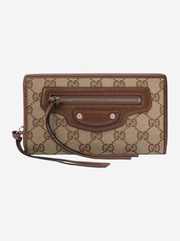 Interlocking G Zip Around Long Wallet Brown Beige - GUCCI - BALAAN 1