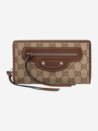 Interlocking G Zip Around Long Wallet Brown Beige - GUCCI - BALAAN 1