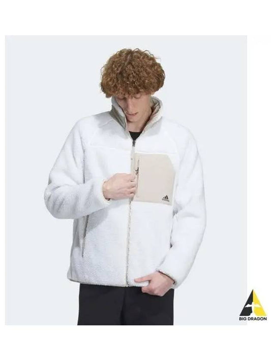 adidas Sherpa Reversible Padded Jacket White Beige IT8710 - ADIDAS - BALAAN 1