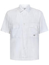 Linen Short Sleeve Shirt White - CP COMPANY - BALAAN 1