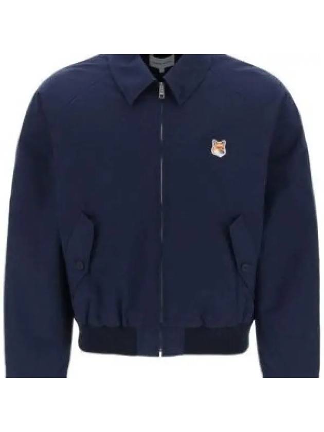 Harrington Zip-Up Jacket Navy - MAISON KITSUNE - BALAAN 2