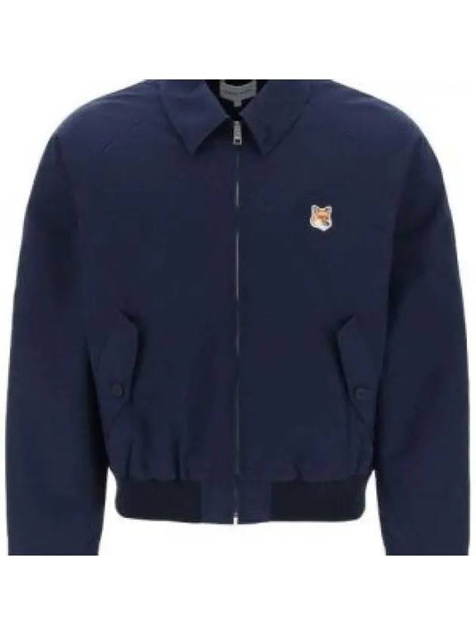 Harrington Zip-Up Jacket Navy - MAISON KITSUNE - BALAAN 2