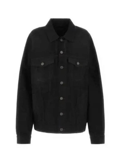 Political Campaign Logo Oversized Denim Jacket Black - BALENCIAGA - BALAAN 2