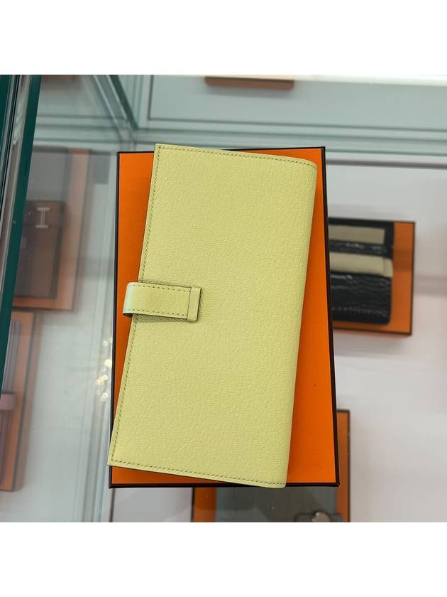 Bean long wallet lemon green silver mizore - HERMES - BALAAN 3