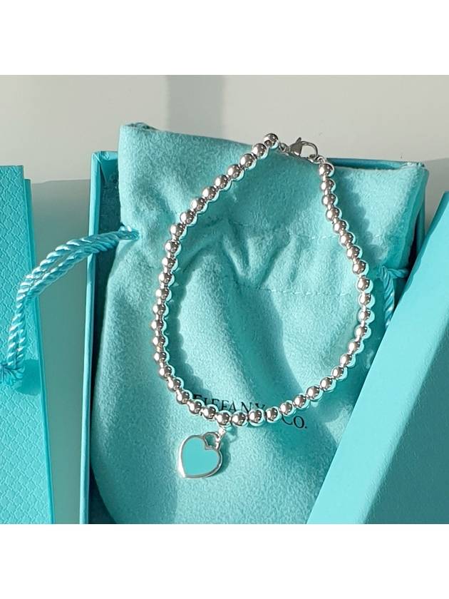 Heart Tag Bead Bracelet Blue Silver - TIFFANY & CO. - BALAAN 2