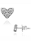 293003C01 Triple Stone Heart Silver Earrings - PANDORA - BALAAN 5