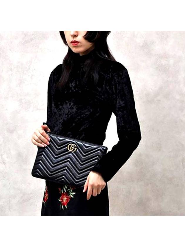 GG Marmont Leather Pouch Bag Black - GUCCI - BALAAN 11