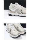 Women CC Logo Fabric Laminated Low Top Sneakers Silver Ivory - CHANEL - BALAAN 3