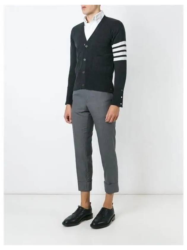 Men's Diagonal Classic Cashmere Cardigan Dark Grey - THOM BROWNE - BALAAN 5