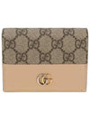 24FW Light Beige Ebony GG Supreme GG Marmont Button Card Case 790055 AADQE 5741 - GUCCI - BALAAN 2