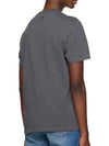 Heart Logo Cotton Short Sleeve T-Shirt Grey - AMI - BALAAN 4