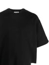 Logo Patch Cotton Short Sleeve T-Shirt Black - JIL SANDER - BALAAN 3