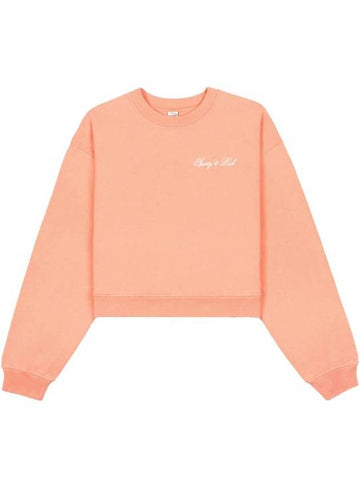 Logo Print Cotton Long Sleeve T-Shirt Peach - SPORTY & RICH - BALAAN 1