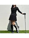 golf t-shirt spring and fall black pink collar zipper spandex functional golf wear - LOLOALLOY - BALAAN 9