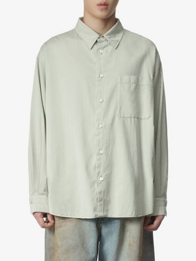 Button Cotton Long Sleeved Shirt Light Green - LEMAIRE - BALAAN 2