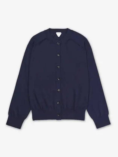 Round Neck Cashmere Cardigan Navy - BOTTEGA VENETA - BALAAN 2