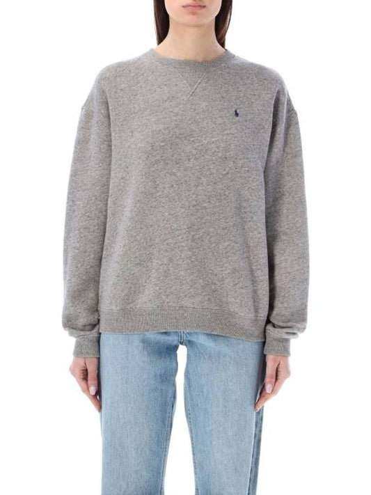 Embroidered Logo Cotton Sweatshirt Grey - POLO RALPH LAUREN - BALAAN 1