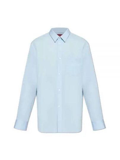 Cotton Poplin Long Sleeve Shirt Blue - GUCCI - BALAAN 2