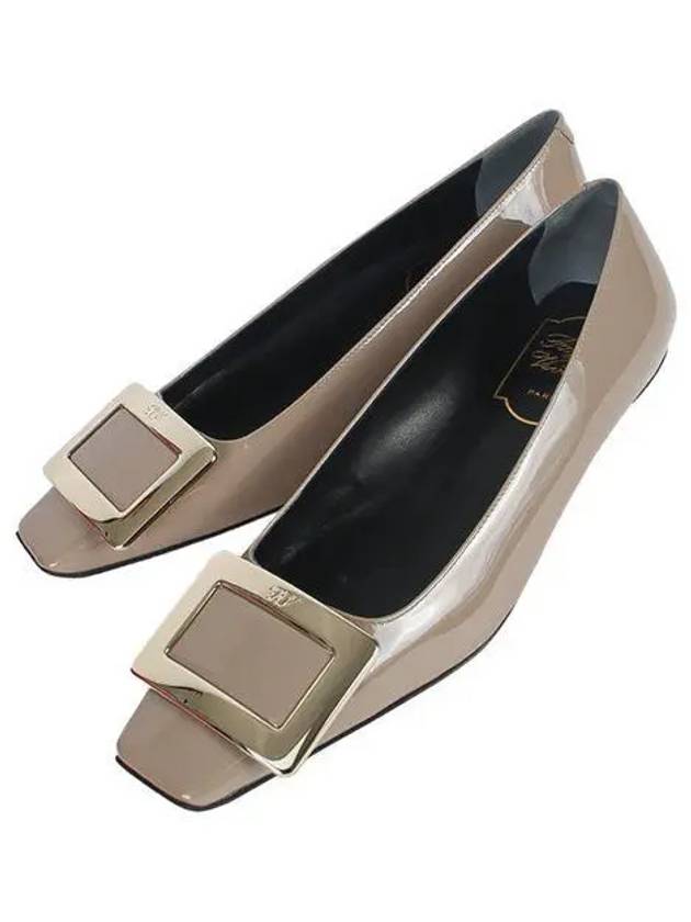 Belle Vivier Metal Buckle Flat Beige - ROGER VIVIER - BALAAN 2