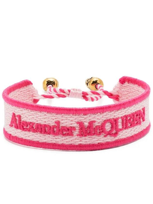 Skull Logo Fabric Bracelet Pink - ALEXANDER MCQUEEN - BALAAN 2