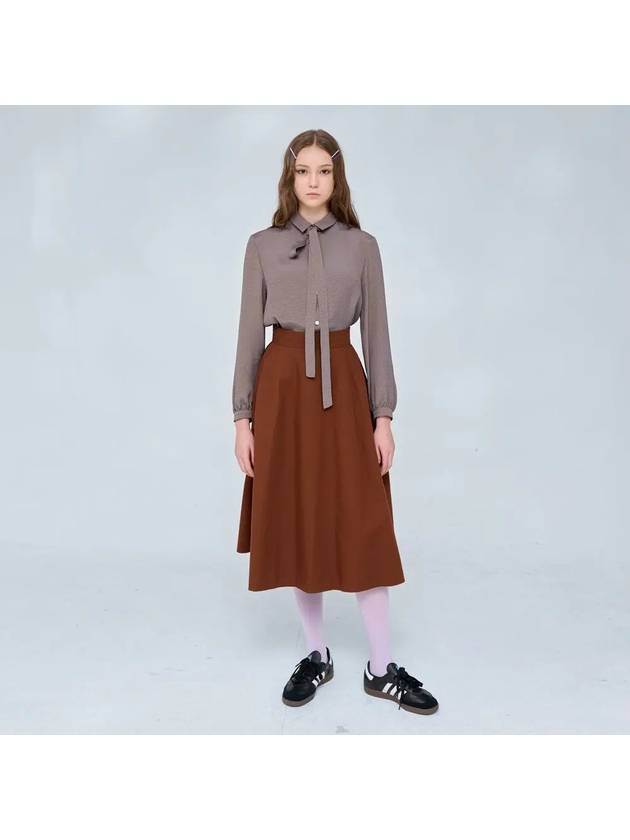 Tie blouse check brown 0121 - VOYONN - BALAAN 3