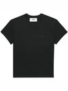 Tone On Tone Heart Logo Organic Cotton Short Sleeve T-Shirt Black - AMI - BALAAN 2