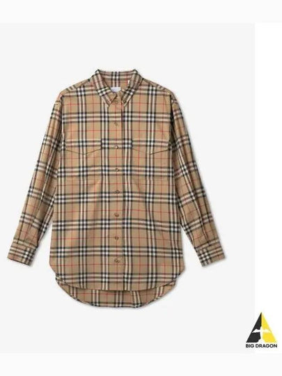 Vintage Check Overfit Shirt Beige - BURBERRY - BALAAN 2