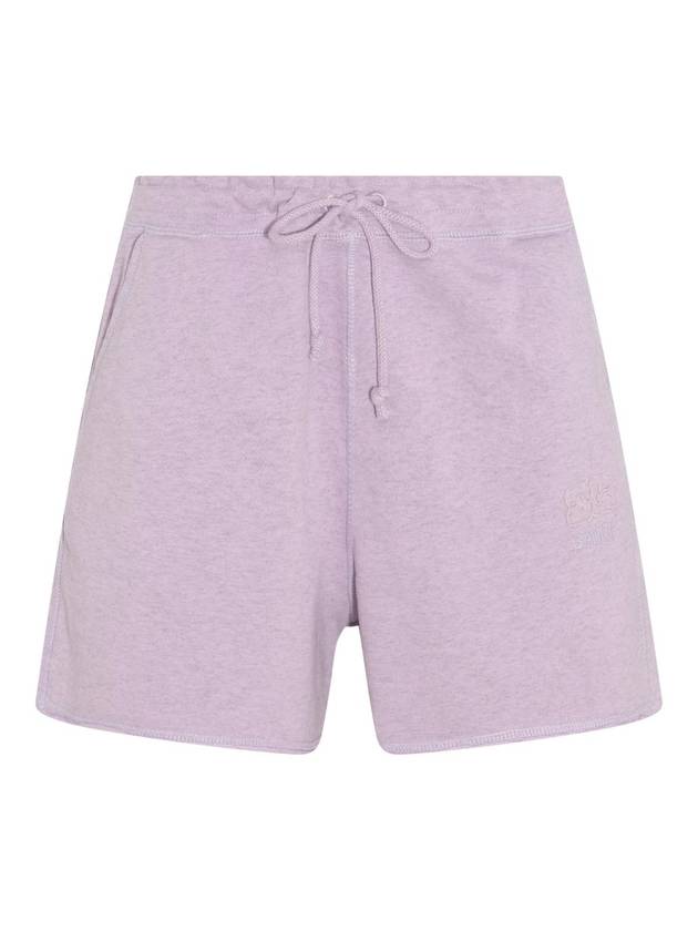 Logo Drawstring Cotton Track Shorts Purple B0480469326 - GANNI - BALAAN 1