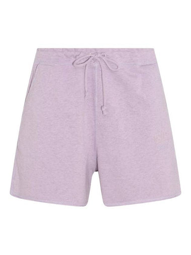 Logo Drawstring Cotton Track Shorts Purple B0480469326 - GANNI - BALAAN 1