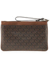 Jet Set Monogram Leather Clutch Bag Brown - MICHAEL KORS - BALAAN 4