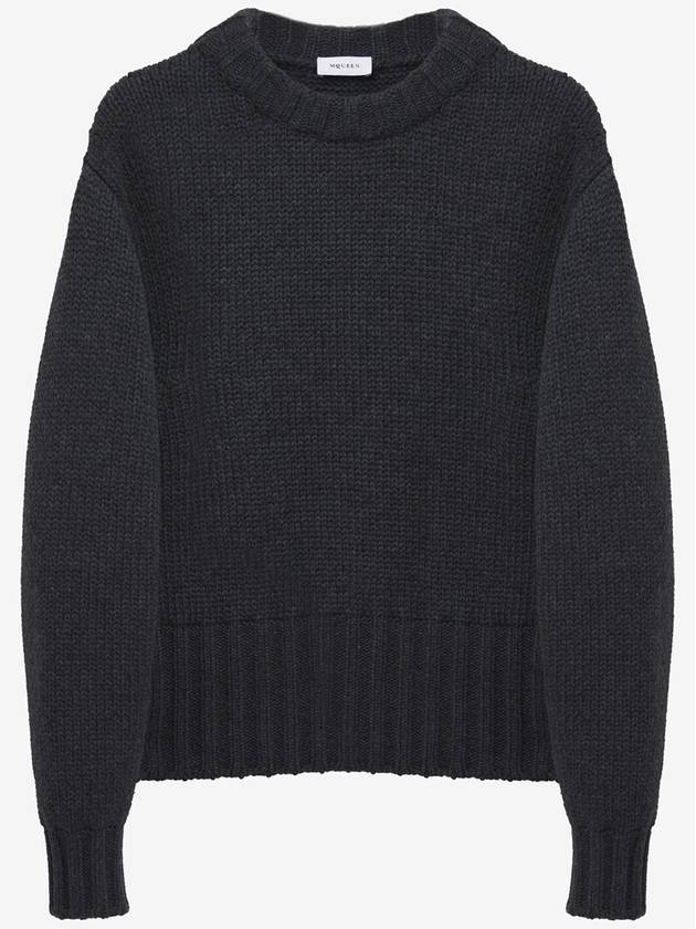 Crew Neck Wool Knit Top Grey - ALEXANDER MCQUEEN - BALAAN 2