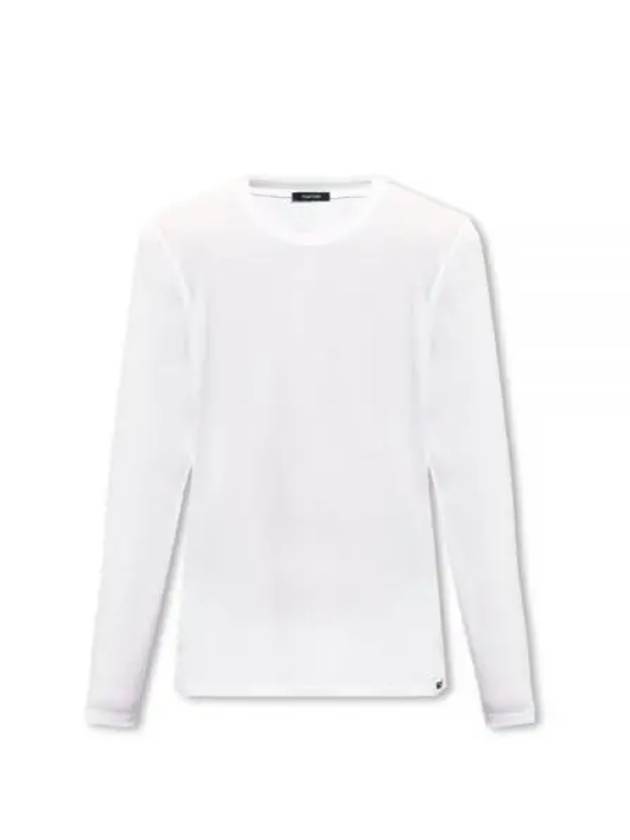 Crew Neck Cotton Modal Long Sleeve T-Shirt White - TOM FORD - BALAAN 2