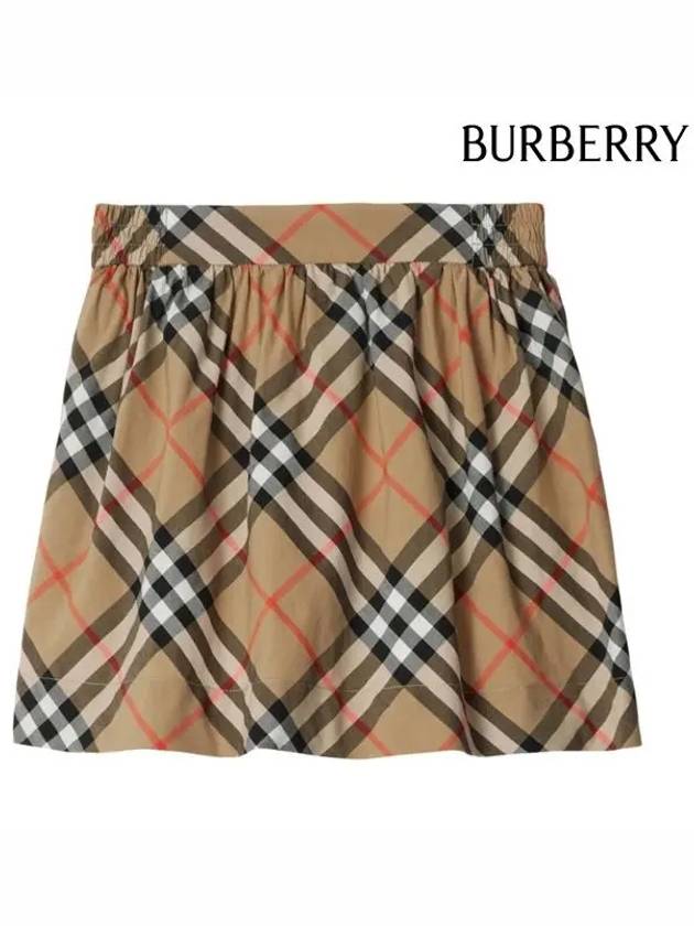 Kids Check Skirt Beige - BURBERRY - BALAAN 3