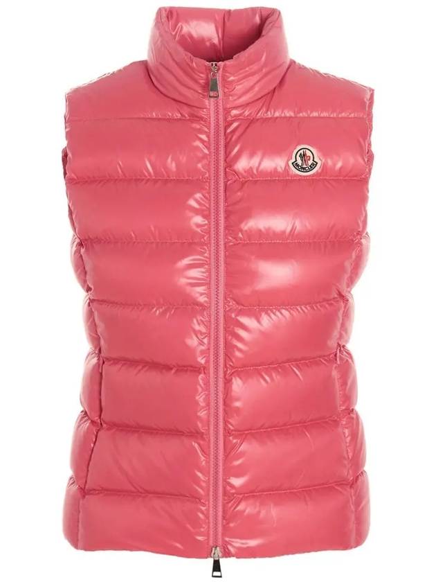 Ghany Logo Patch Padded Vest Coral Pink - MONCLER - BALAAN 3